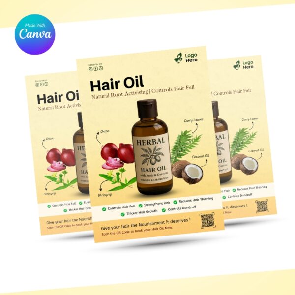 Herabl Hair Oil Info Flyer A4